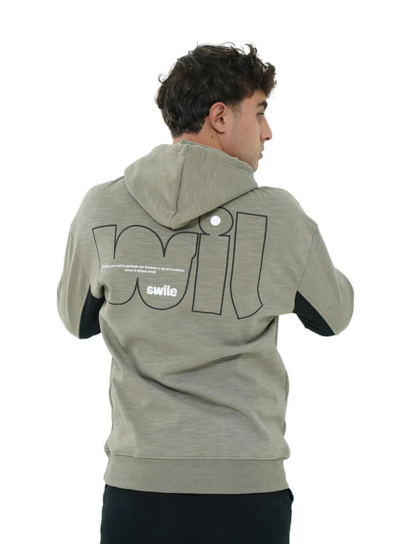 Sweat à capuche imprimé devant